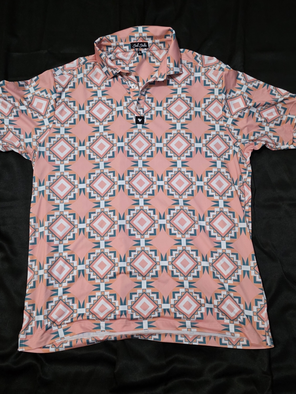Bad Birdie Aztec Geo Print Golf Polo Shirt
